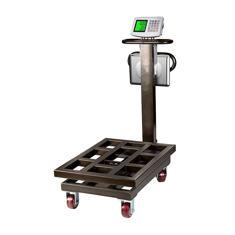 RJ-7001HW Upright Tube Stainless Iron Price Computing&Counting Platform Scale with Universal Wheels 1000kg